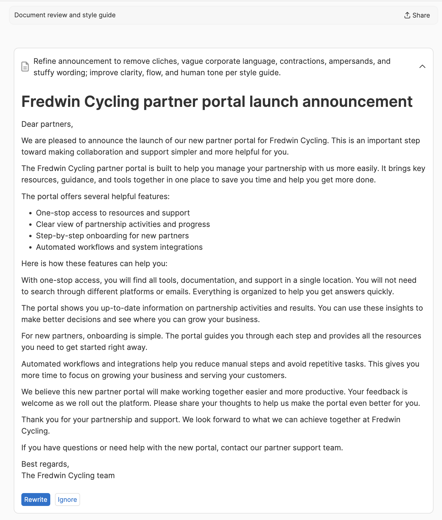 Refine content to match your editorial standards