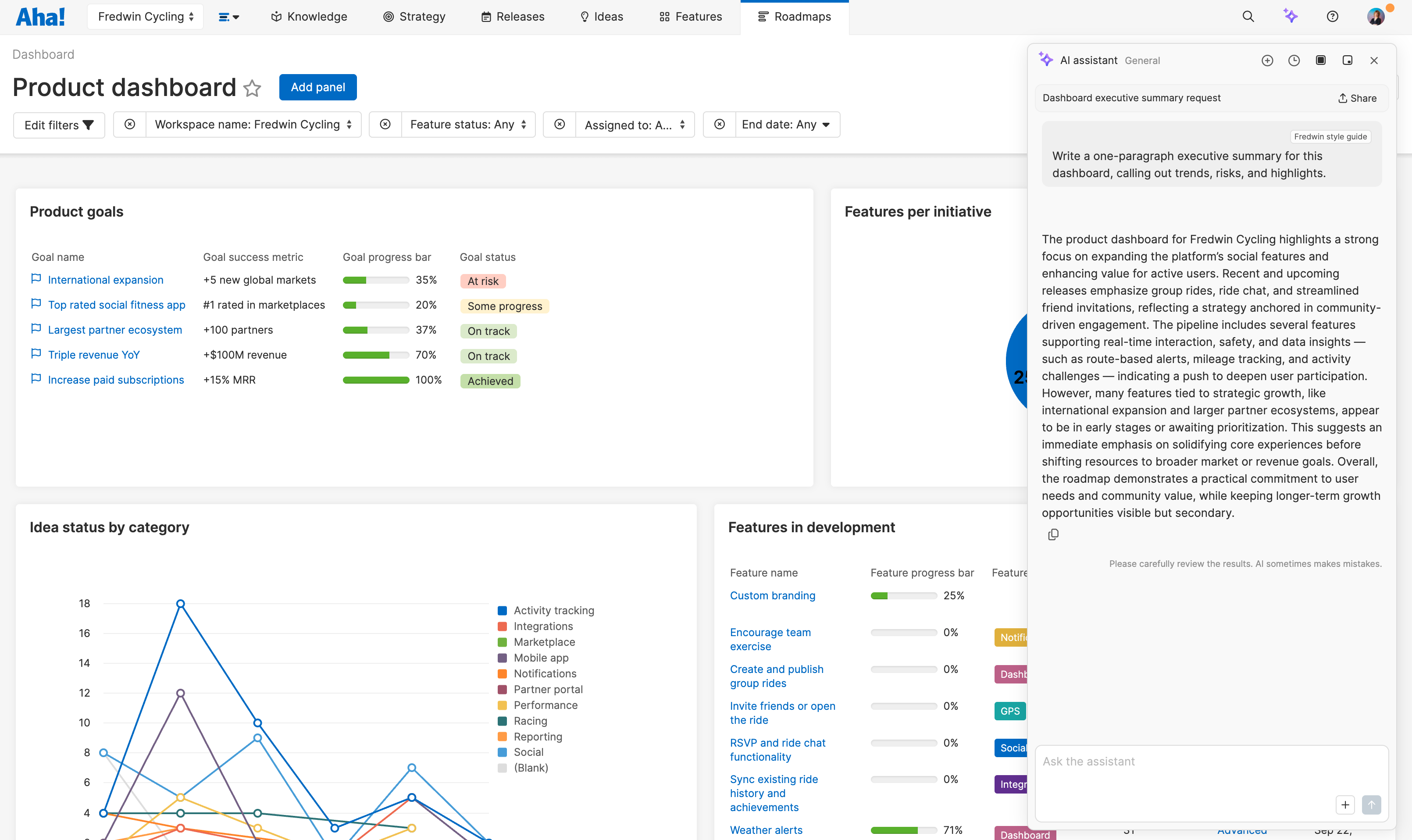 Distill key takeaways from your product dashboard  