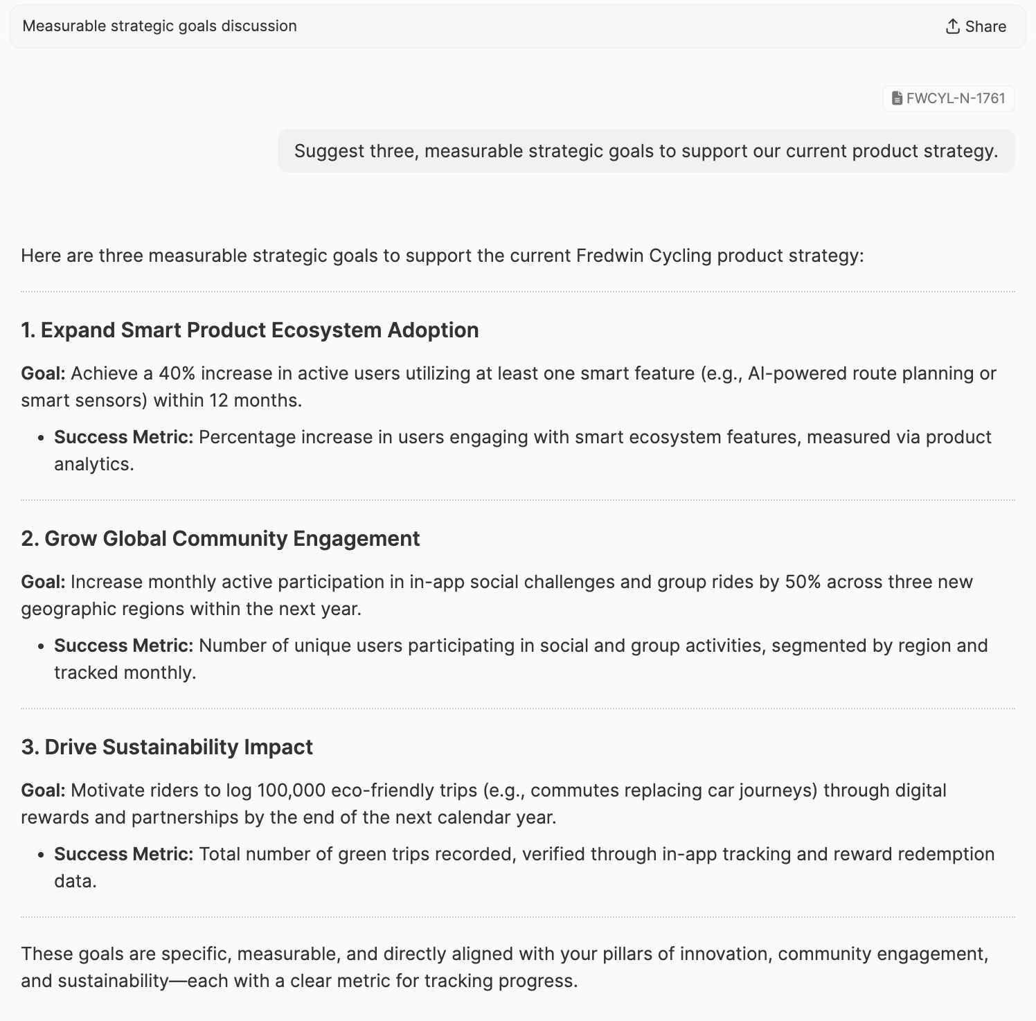 Define product goals to achieve your strategy