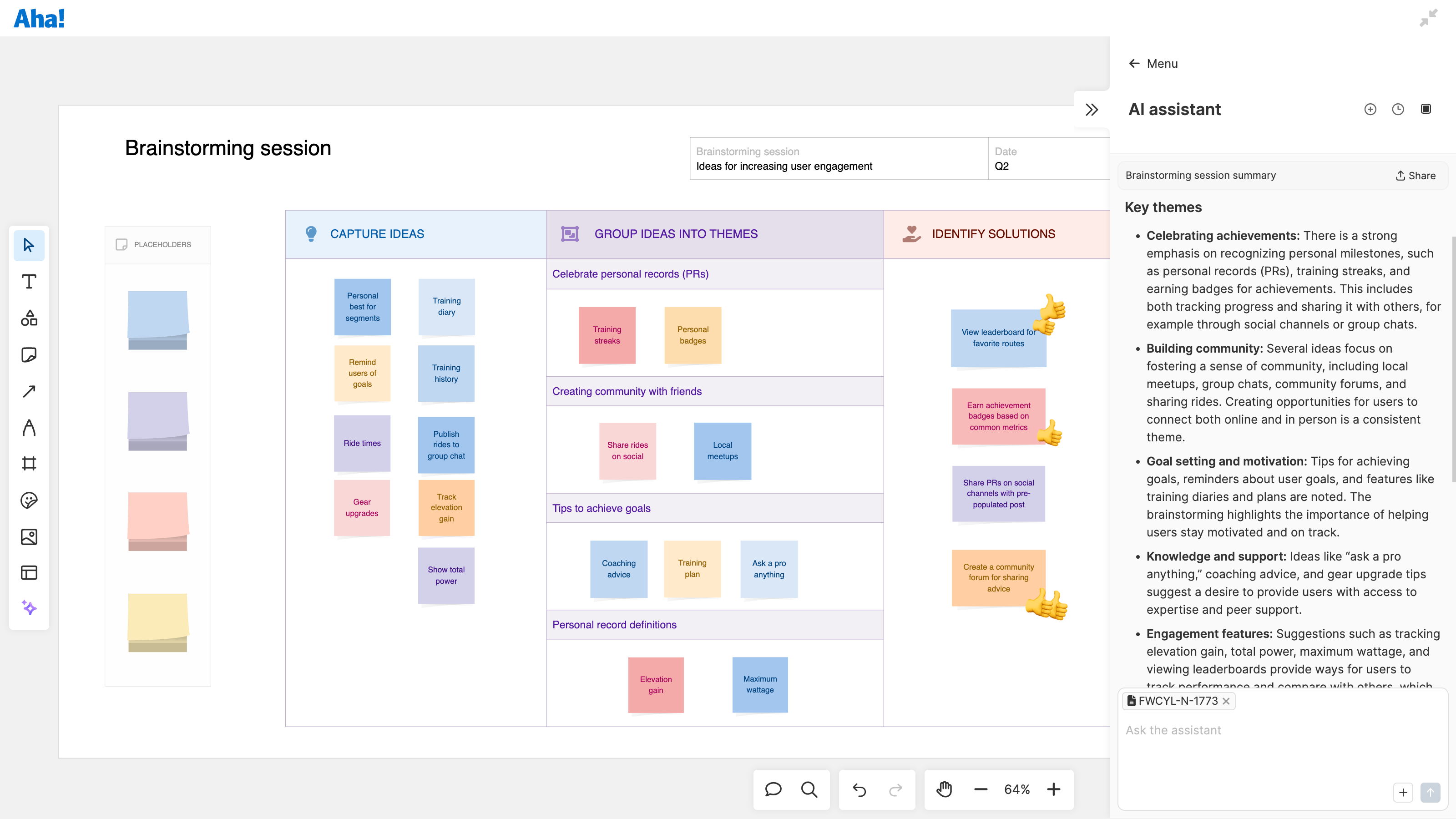 Analyze ideas captured during a whiteboarding session 